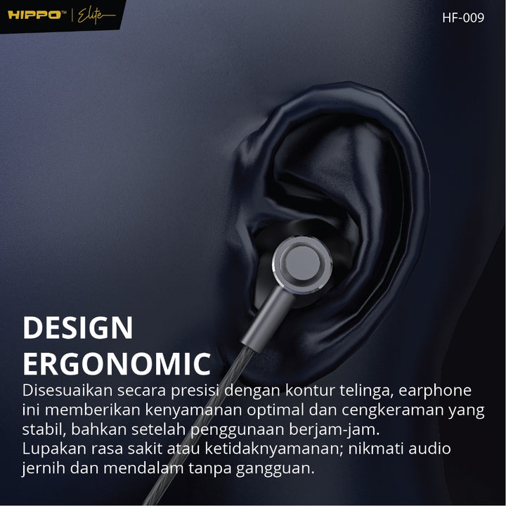 Hippo Earphone HF-009 Super Bass Jack 3.5 mm Wired Handsfree Android Original Earbuds Headset 5