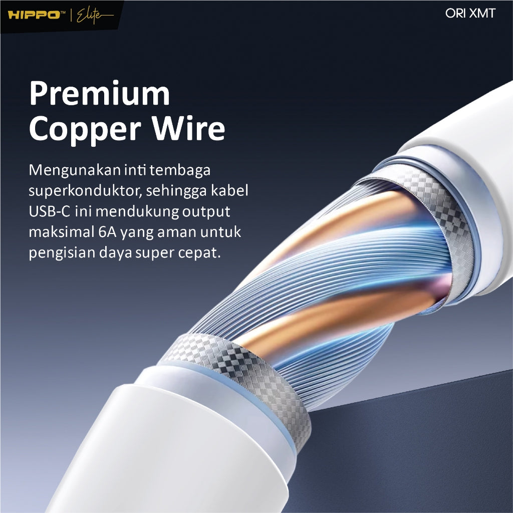 Hippo Elite Cable Xiaomi 120W Turbo Charge HC-XMT White Length 100cm 7