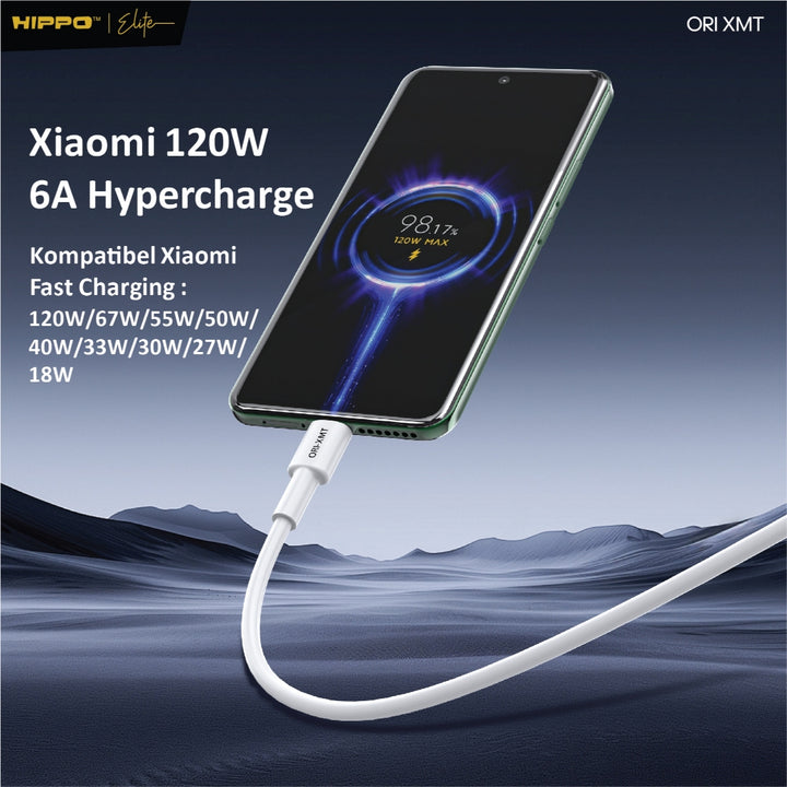 Hippo Elite Cable Xiaomi 120W Turbo Charge HC-XMT White Length 100cm 2