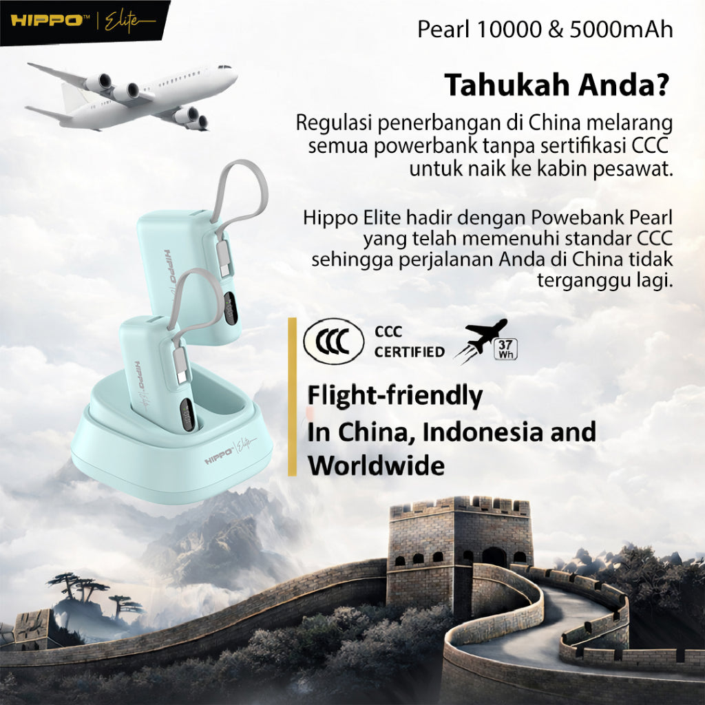 [CCC Certified] Hippo Elite Powerbank Pearl 5000mAh / 10000mAh / Dock Only / Full 1 Set  PD 22,5W Power Delive 9