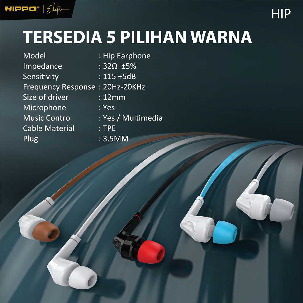 Hippo Earphone HIP Super Bass Jack 3.5mm Wired Handsfree Android Original Earbuds Headset 9