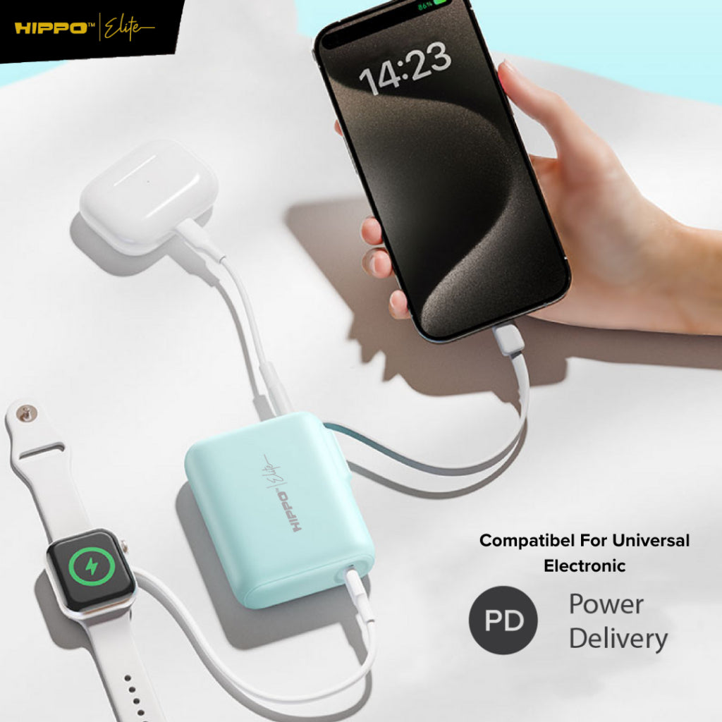 [CCC Certified] Hippo Elite Powerbank Pearl 5000mAh / 10000mAh / Dock Only / Full 1 Set  PD 22,5W Power Delive 6