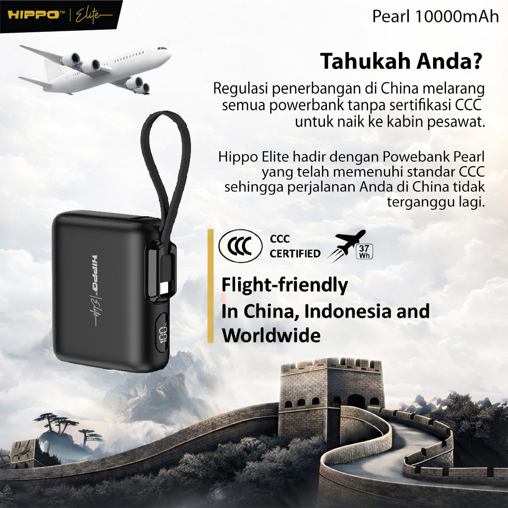 [CCC Certified] Hippo Elite Powerbank Pearl 10000mAh PD 22,5W Power Delivery 6