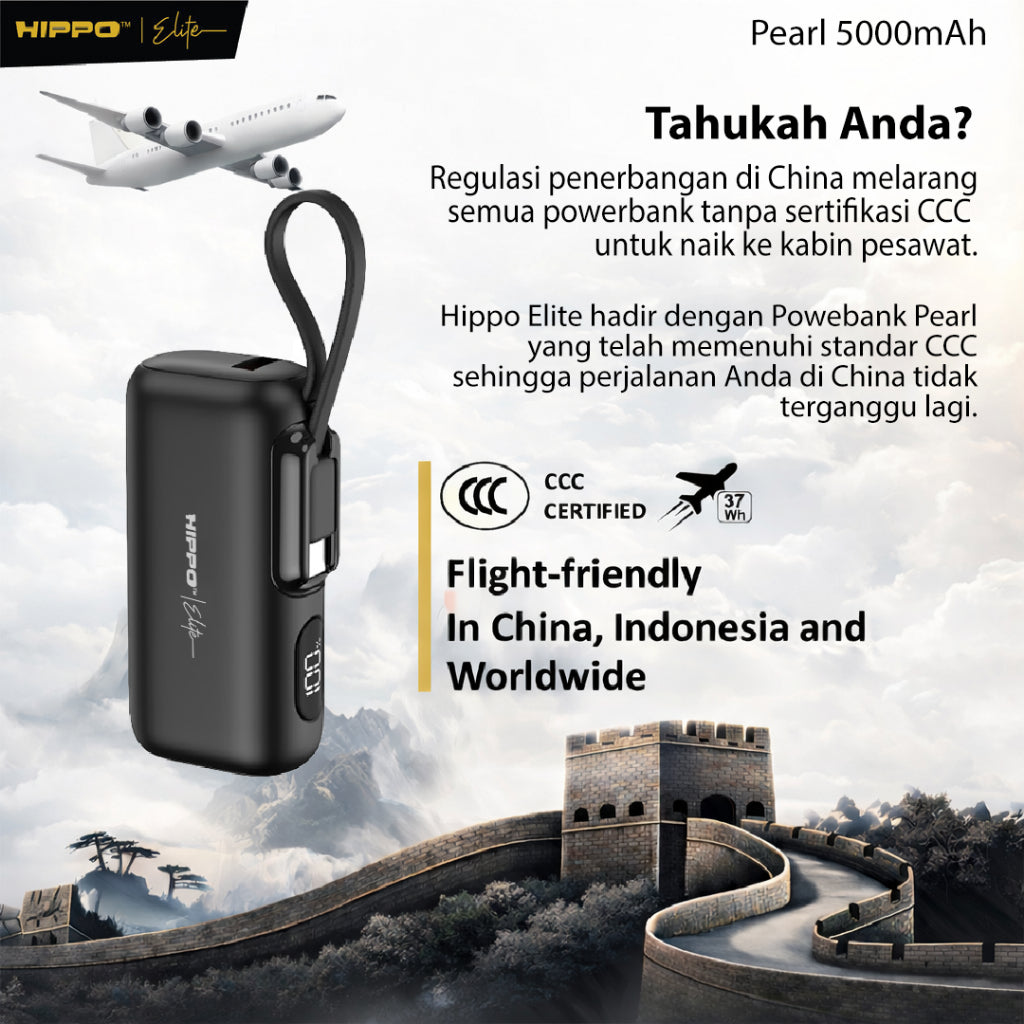 [CCC Certified] Hippo Elite Powerbank Pearl 5000mAh  PD 22,5W Power Delivery 6