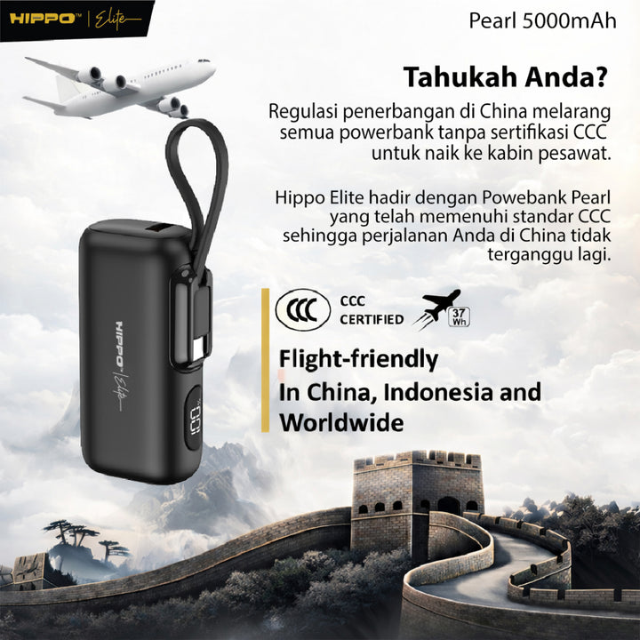 [CCC Certified] Hippo Elite Powerbank Pearl 5000mAh  PD 22,5W Power Delivery 6