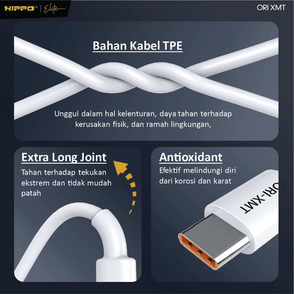 Hippo Elite Cable Xiaomi 120W Turbo Charge HC-XMT White Length 100cm 8