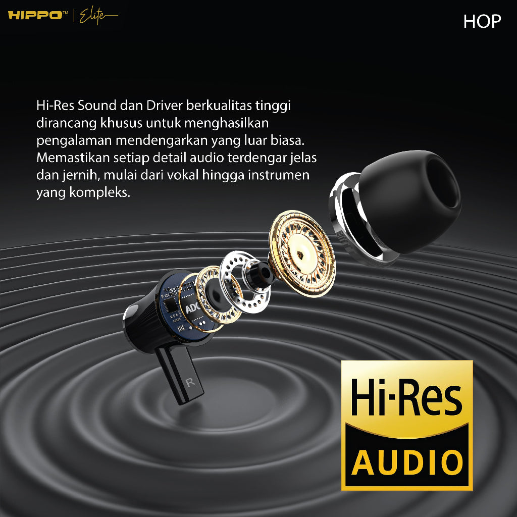 Hippo Earphone Hop Super Bass Jack 3.5 mm Wired Handsfree Android Original Earbuds Headset 2