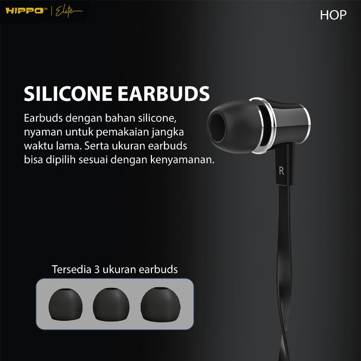 Hippo Earphone Hop Super Bass Jack 3.5 mm Wired Handsfree Android Original Earbuds Headset 4