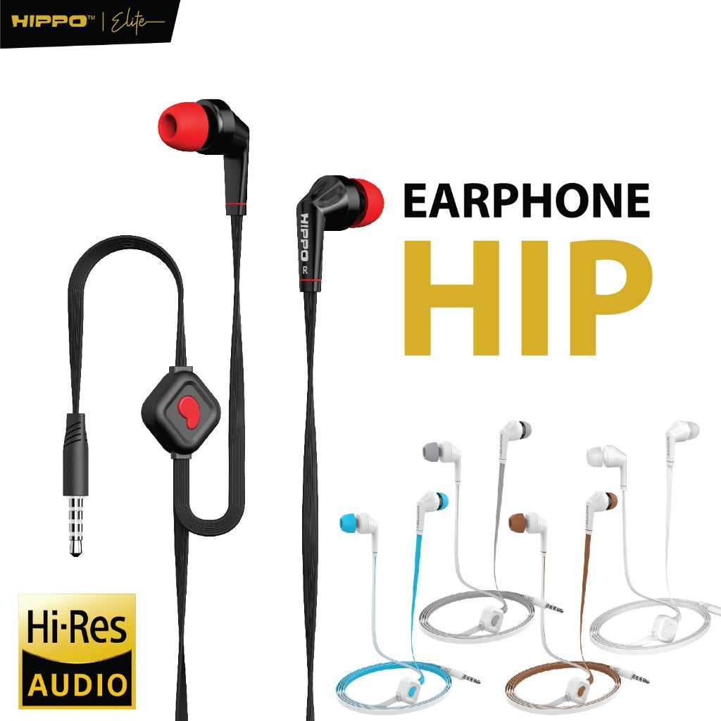 Hippo Earphone HIP Super Bass Jack 3.5mm Wired Handsfree Android Original Earbuds Headset