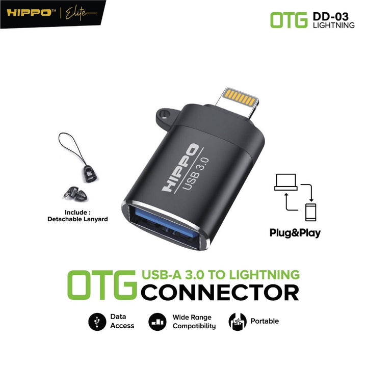 Hippo OTG Adapter Converter DD03 USB A to Lightning iPhone iPad Plug Murah Connector Adaptor Connecter Fast Transfer