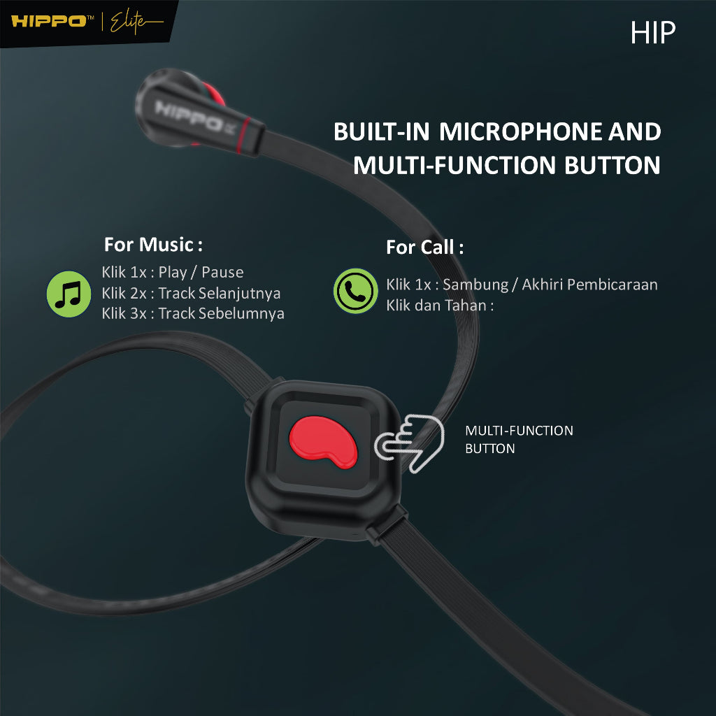 Hippo Earphone HIP Super Bass Jack 3.5mm Wired Handsfree Android Original Earbuds Headset 4