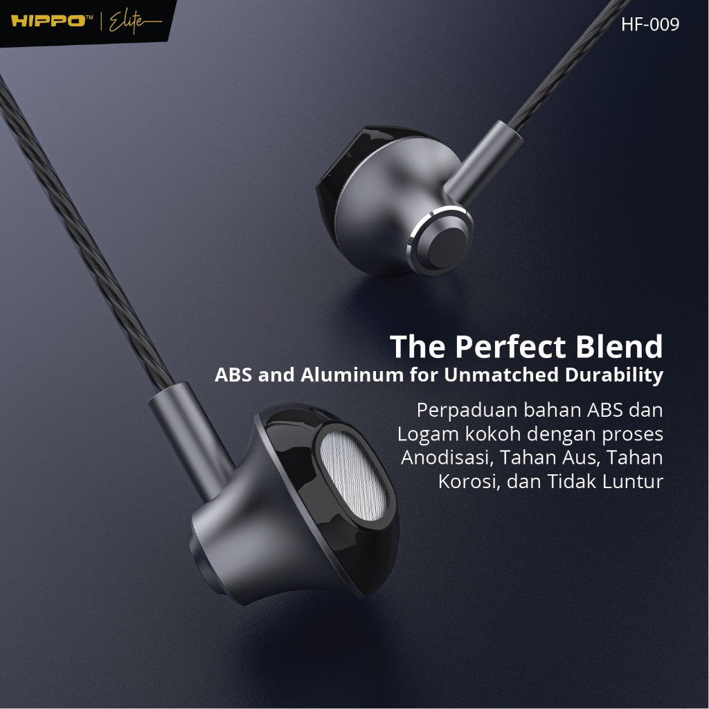 Hippo Earphone HF-009 Super Bass Jack 3.5 mm Wired Handsfree Android Original Earbuds Headset 6