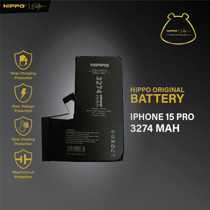 Hippo Baterai Iphone 15 Pro 3274mAh Battery Batere Batrai Batre Original Cell Garansi resmi