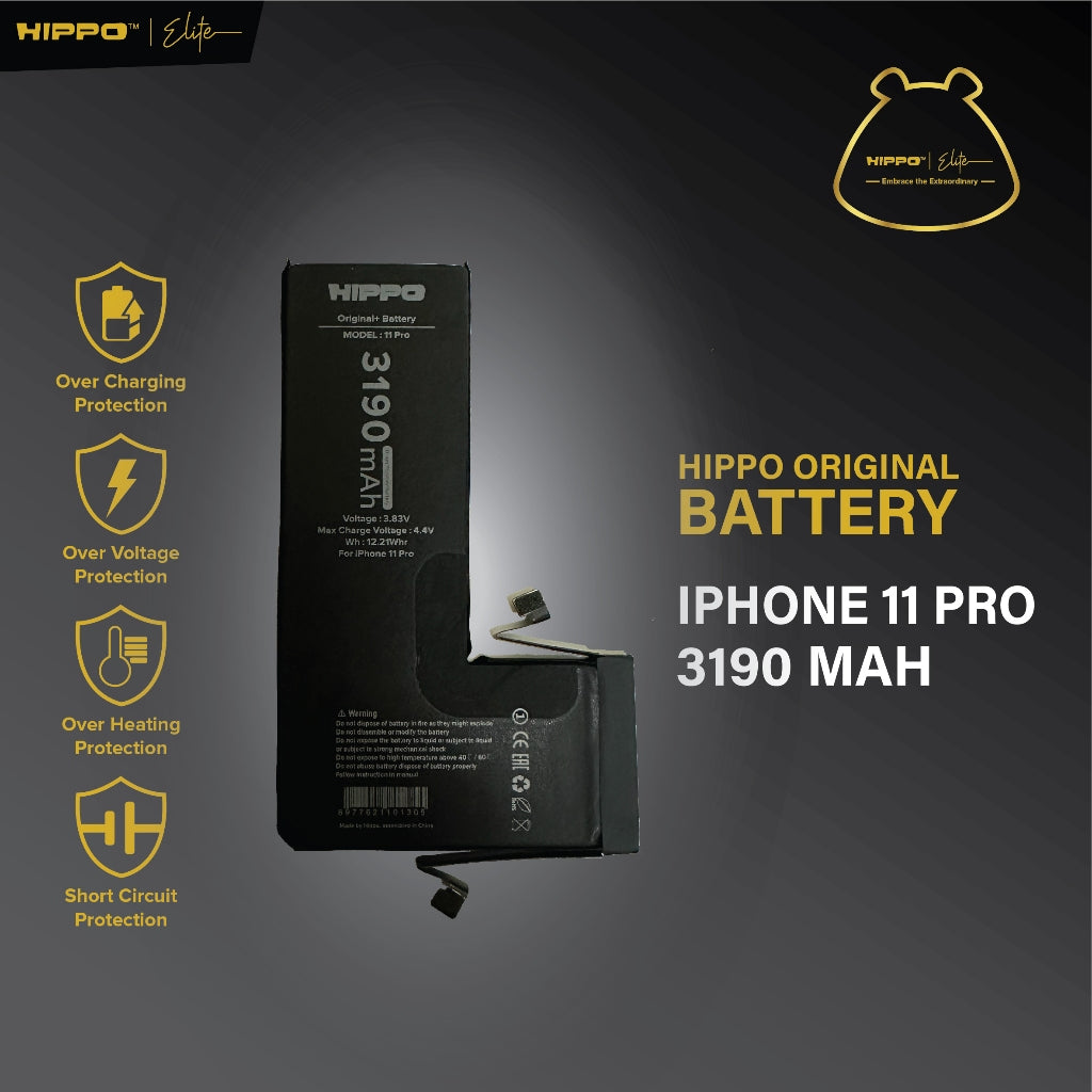 Hippo Baterai IPHONE 11 PRO 3190MAH ORIGINAL Cell Batu Baterai Batere Batrai