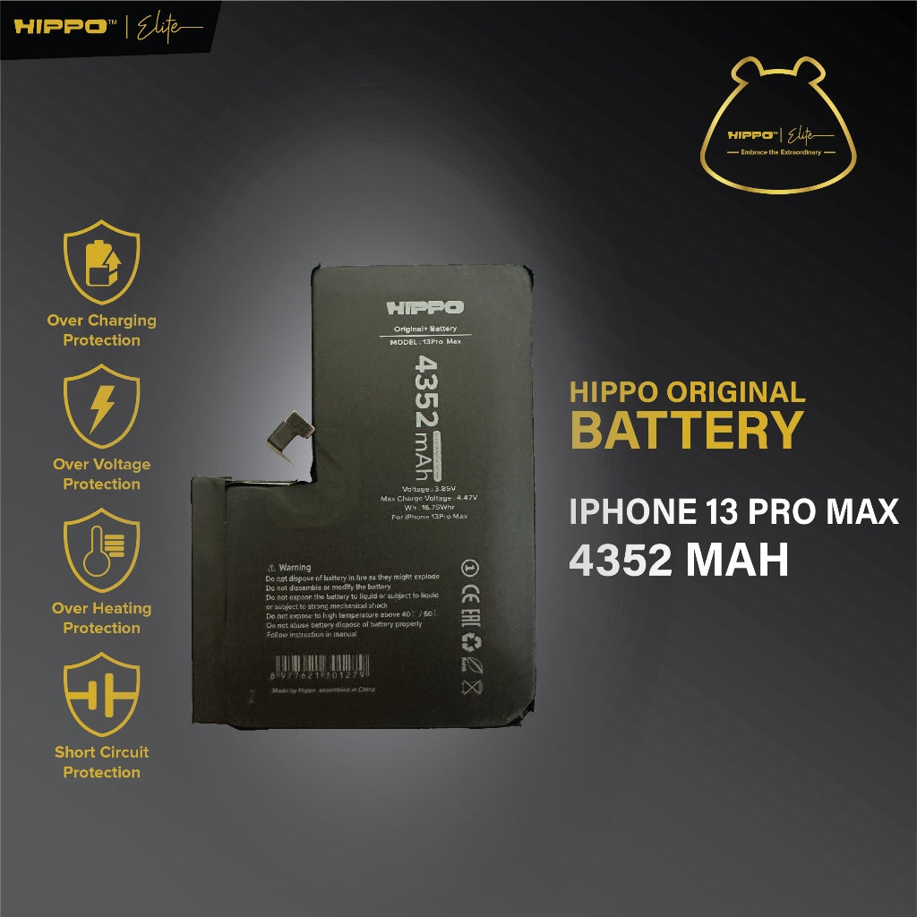 Hippo Baterai IPHONE 13 PRO MAX 4352mAh Battery Batere Batrai Batre Original Cell Garansi resmi
