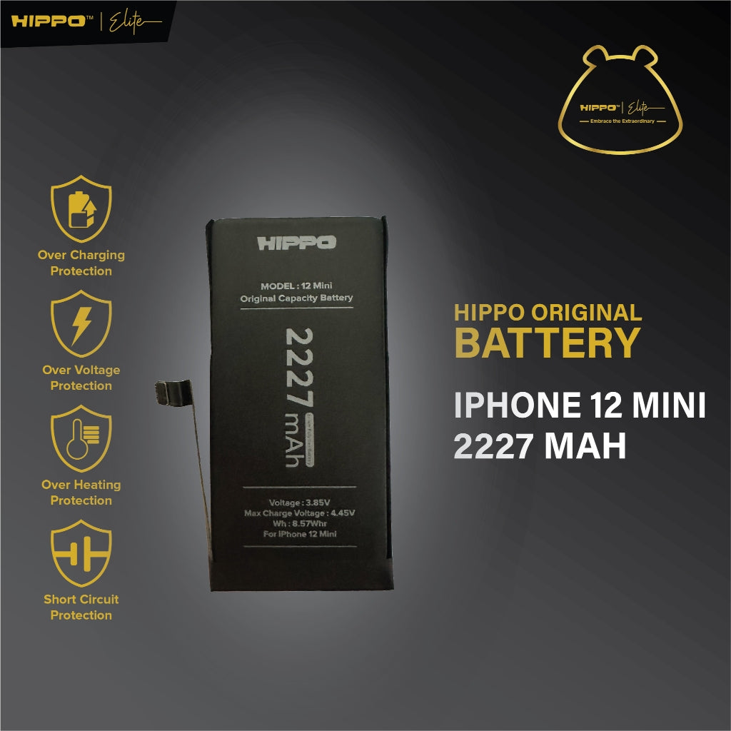 Hippo Baterai iPhone 12 MINI 2227 mAh Original Cell Battery Batere Batrai