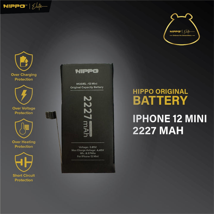 Hippo Baterai iPhone 12 MINI 2227 mAh Original Cell Battery Batere Batrai