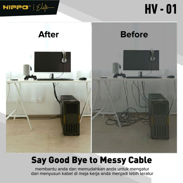 Hippo HV-01 Kabel Organizer Pengikat kabel Roll 100cm 8
