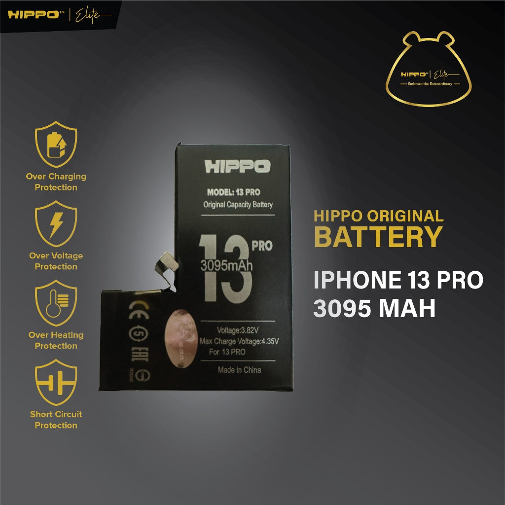 Hippo Baterai IPHONE 13 PRO 3095mAh Battery Batere Batrai Batre Original Cell Garansi resmi