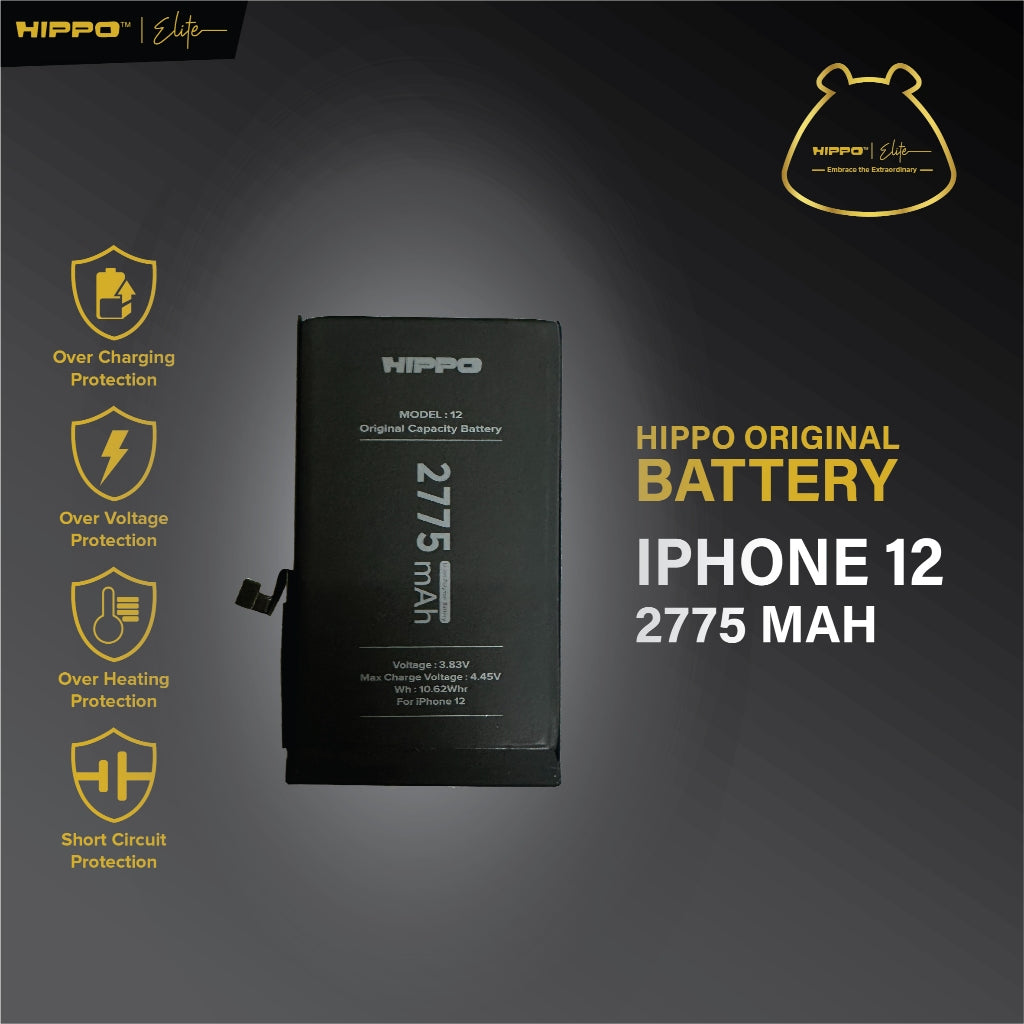 Hippo Baterai iPhone 12 2775mAh Original Cell Battery Batere Batrai