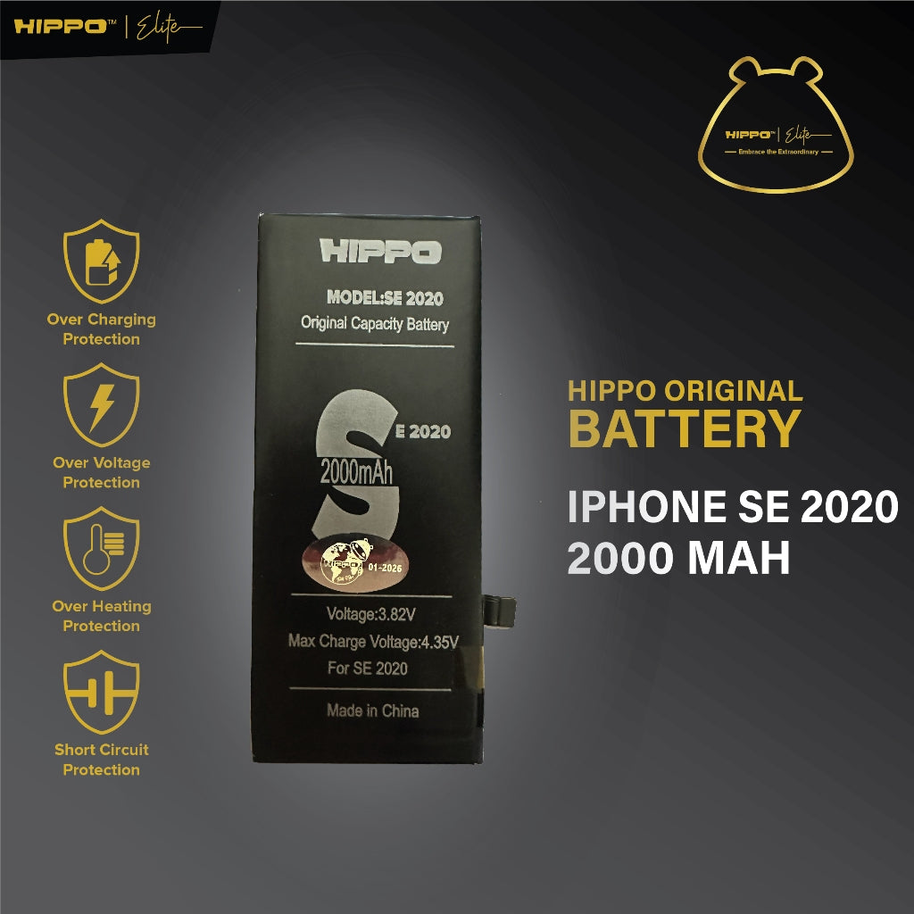 Hippo Baterai iPhone SE 2020 2000mAh Original Cell Battery Batere Batrai