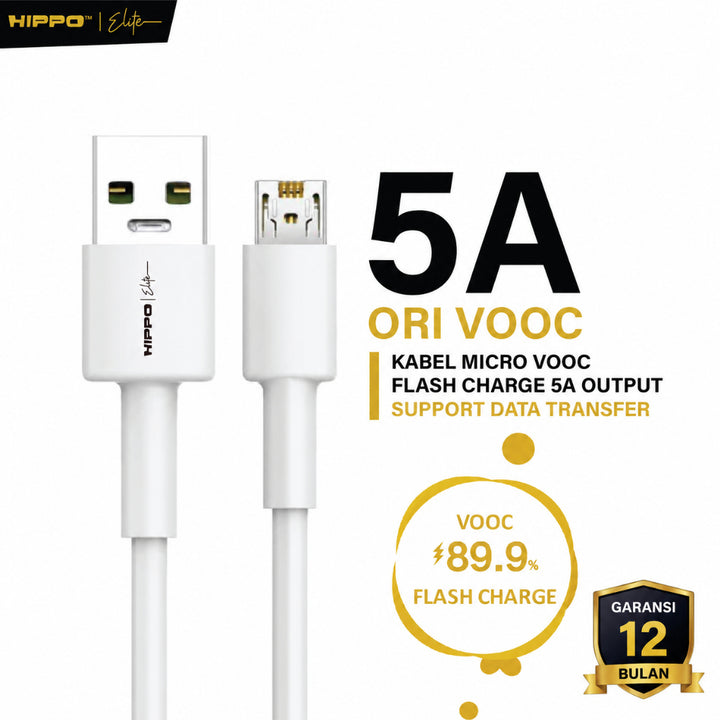 Hippo Elite Kabel ORI - SVC Micro 5A Max OPPO Super VOOC Cable Max Output 25W
