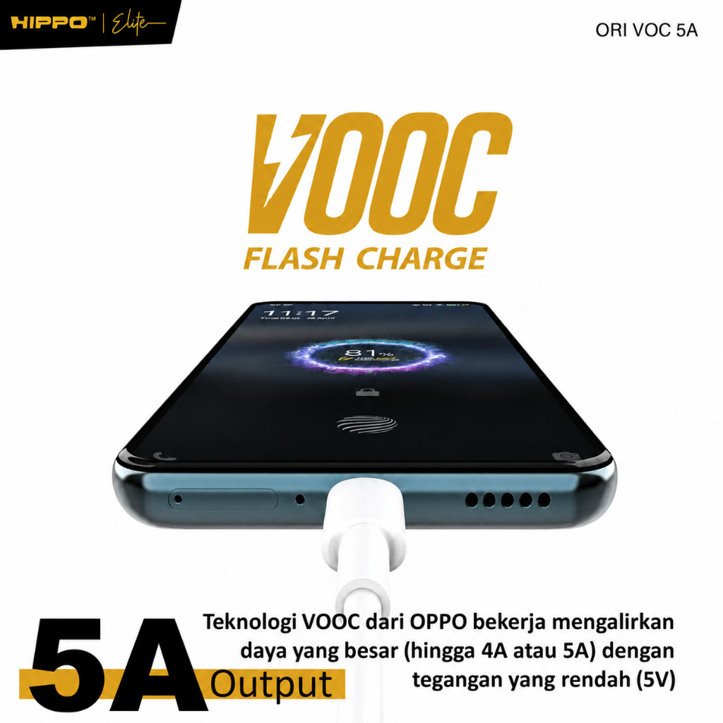 Hippo Elite Kabel ORI - SVC Micro 5A Max OPPO Super VOOC Cable Max Output 25W 2