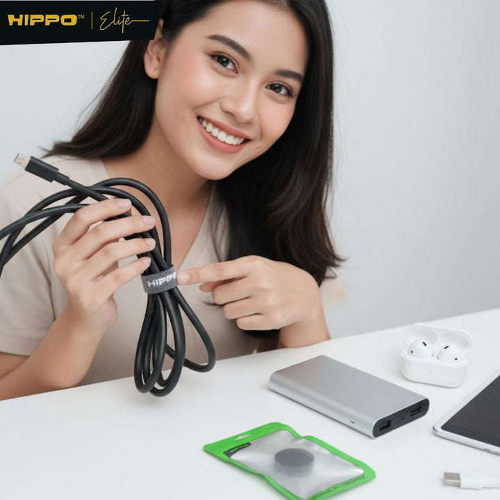 Hippo HV-01 Kabel Organizer Pengikat kabel Roll 100cm 9