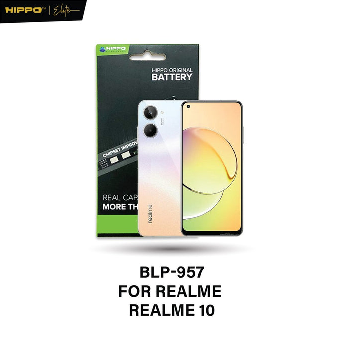 Hippo Baterai REALME BLP-957 REALME 10 5000mAh Battery Batere Batrai Batre Original Cell Garansi resmi
