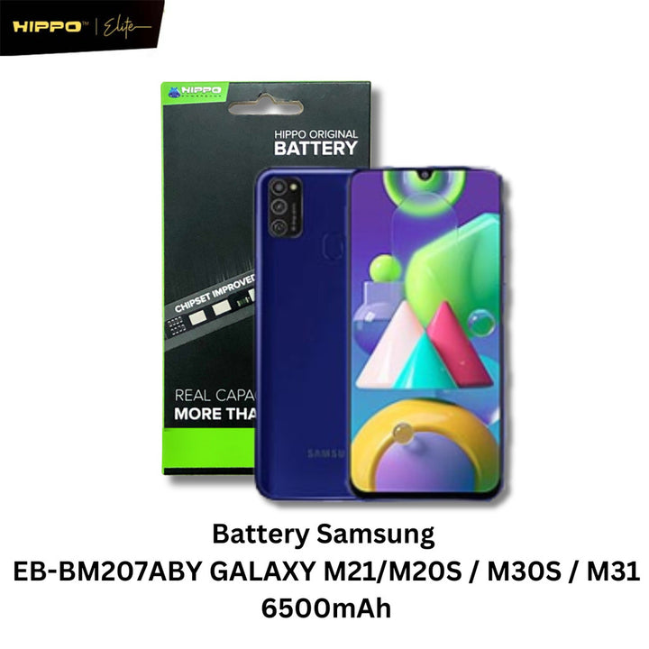 Hippo Baterai SAMSUNG EB-BM207ABY GALAXY M21 / M20S / M30S / M31 6500mAh Battery Batere Batrai Batre Original Cell Garan