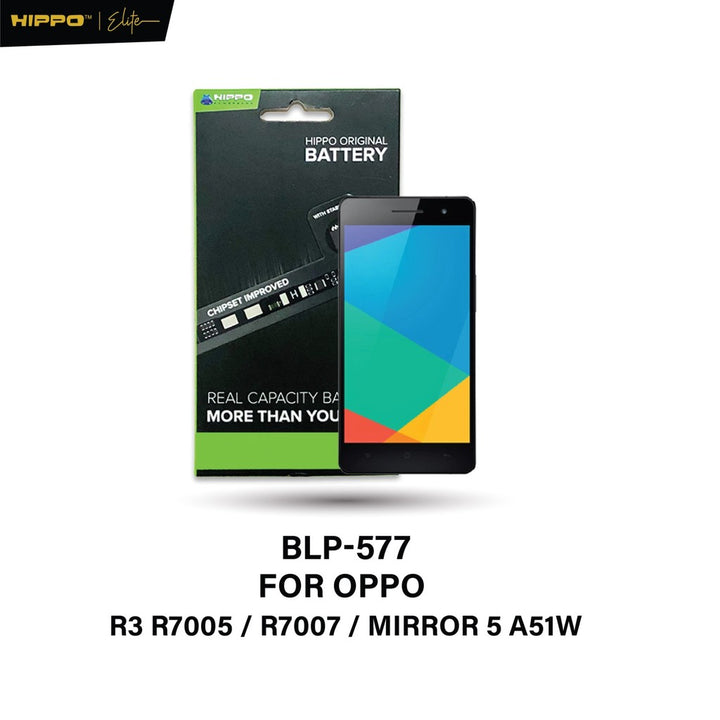 Hippo Baterai OPPO BLP-577 OPPO R3 R7005 / R7007 / MIRROR 5 A51W 2500mAh Battery Batere Batrai Batre Original Cell Garan