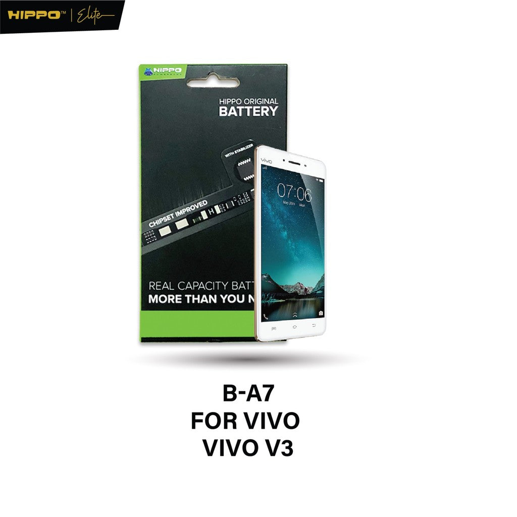 Hippo Baterai VIVO B-A7 VIVO V3 2600mAh Battery Batere Batrai Batre Original Cell Garansi resmi