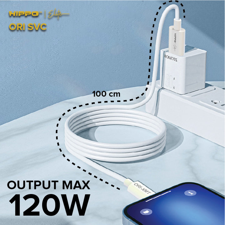 Hippo Elite Kabel SVC 120W Panjang 100cm White Super VOOC 4