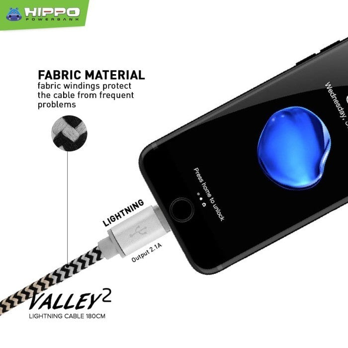 Hippo Valley 2 Lightning Kabel Data &amp; Charger 200cm 3