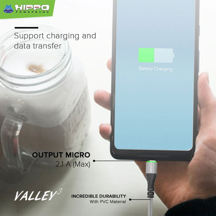Hippo Kabel Data Valley 3 Micro USB 100cm Fast Charging 3.0 2