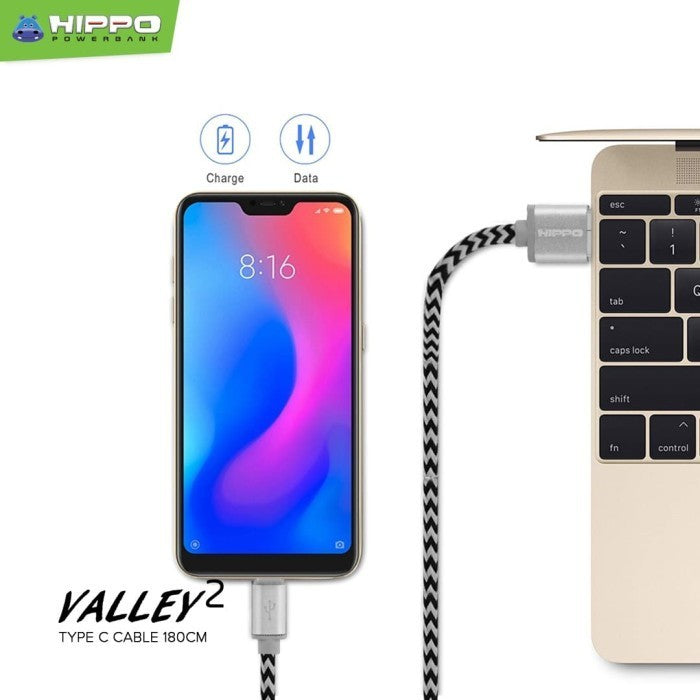 Hippo Valley 2 Type C Kabel Data &amp; Charger 200cm 5