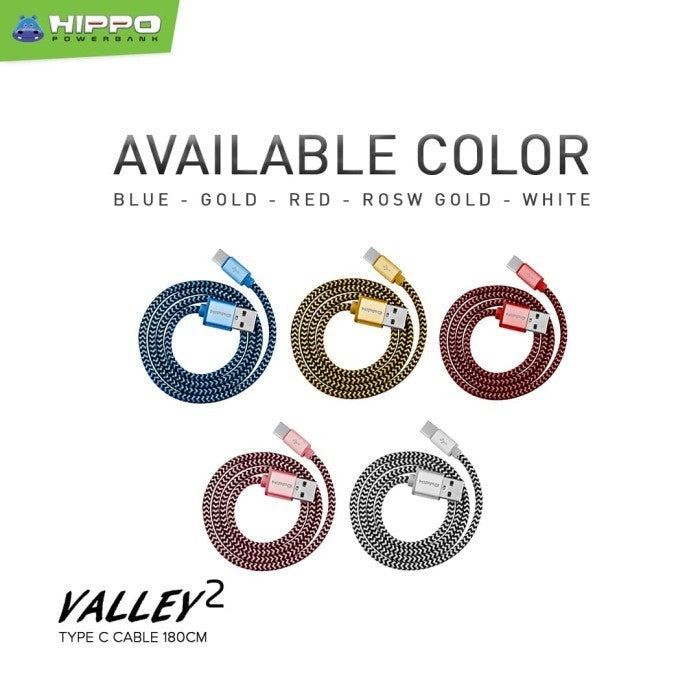 Hippo Valley 2 Type C Kabel Data &amp; Charger 200cm 3