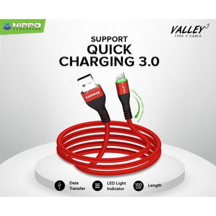 Hippo Kabel Data Valley 3 TYPE C USB 100cm Fast Charging 3.0