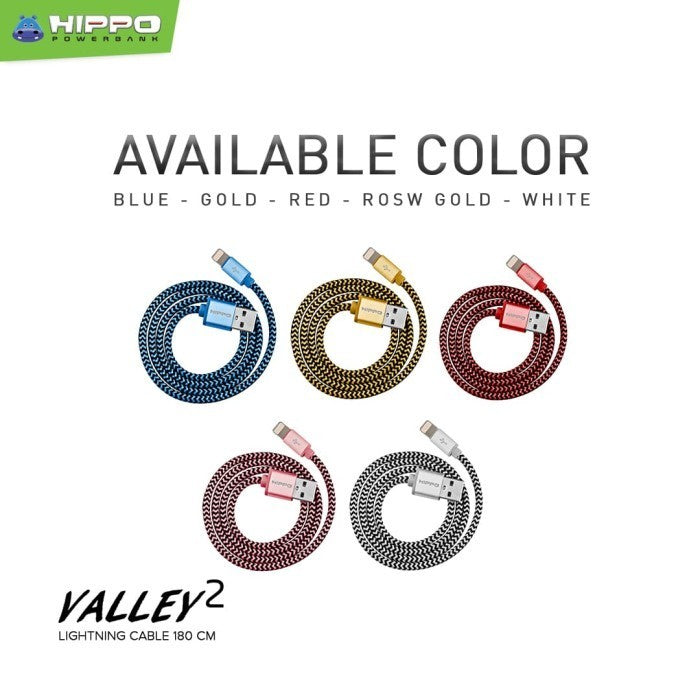 Hippo Valley 2 Lightning Kabel Data &amp; Charger 200cm 2