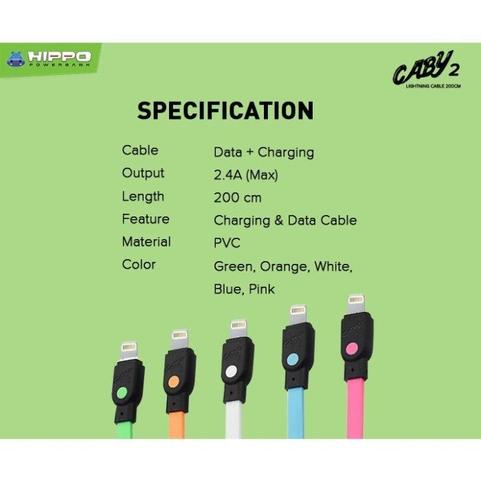 Hippo Kabel Data Caby3 Quick Charging 3.0 Output Max. 2.1A - 100cm 2
