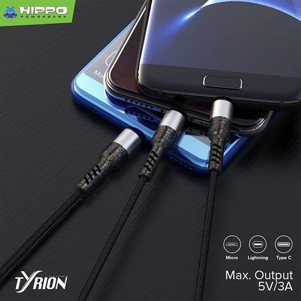 Kabel Hippo Tyrion Kabel 3 in 1 Micro - Lightning Iphone - USB Type C 4