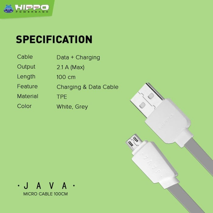 Hippo Java Micro USB Kabel Data &amp; Charger 100cm 4