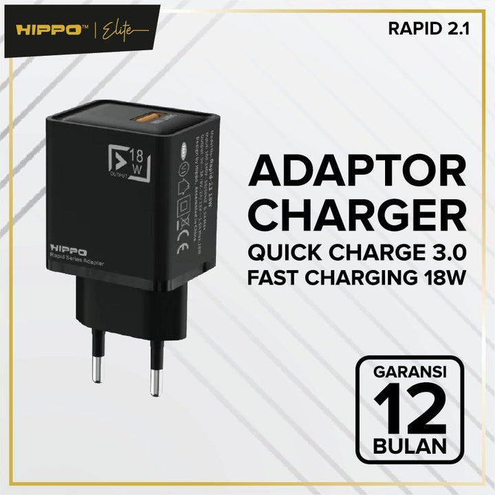 Hippo Adapter Charger RAPID 2.1 QC 18W Quick Charge 3.0 Adaptor Fast Charging  Adaptor Qualcomm 4