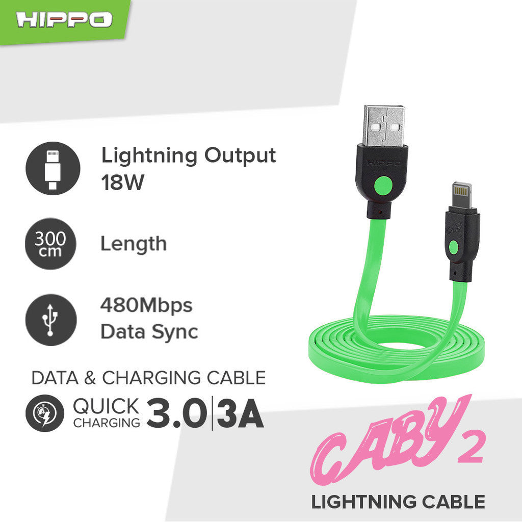 Hippo Kabel Caby Lightning Panjang 300cm PVC 2A 2