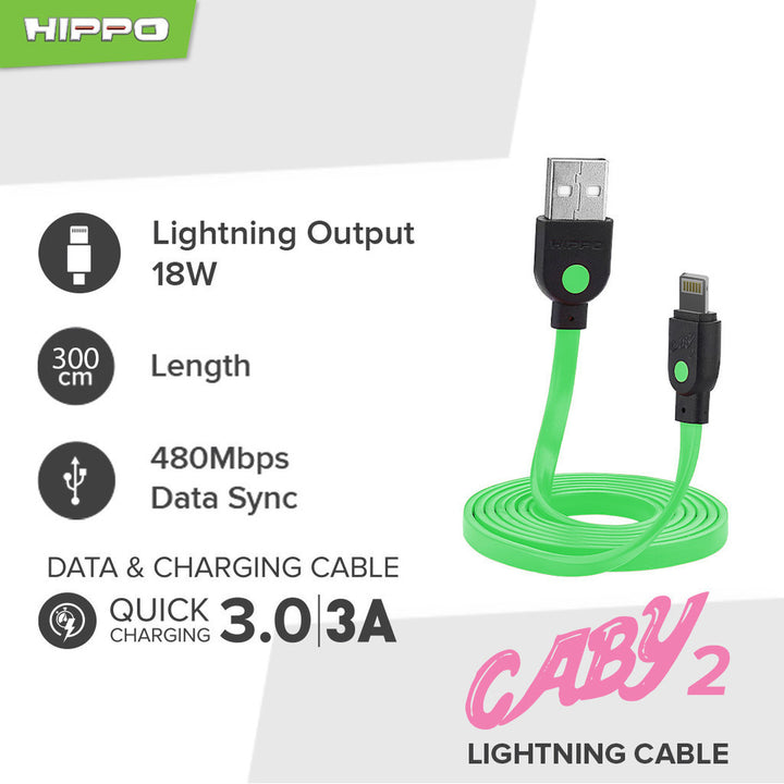 Hippo Kabel Caby Lightning Panjang 300cm PVC 2A 2