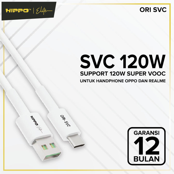 Hippo Elite Kabel SVC 120W Panjang 100cm White Super VOOC 2