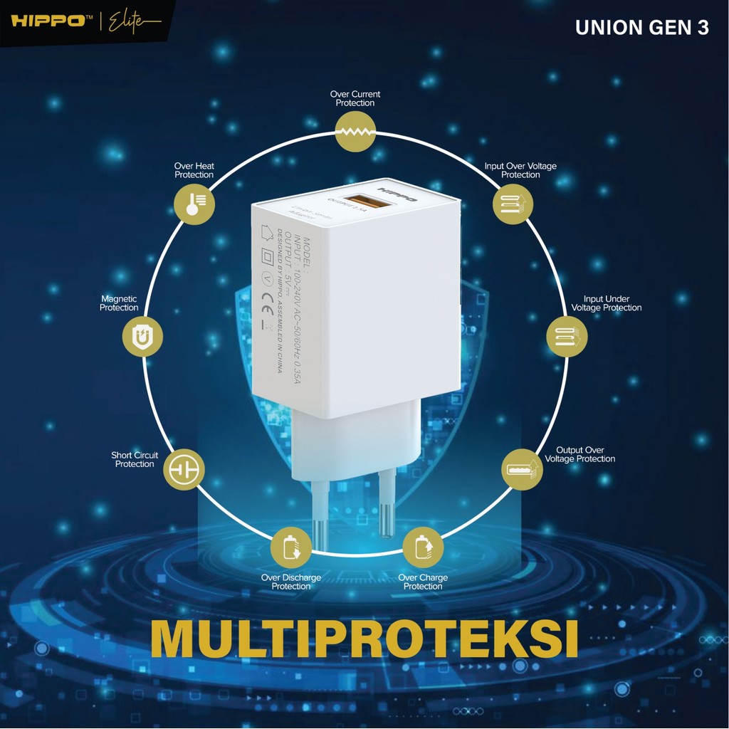 Hippo Adaptor Union Gen 3 1.5A SDC USB Adapter Kepala Casan TWS / CCTV 5