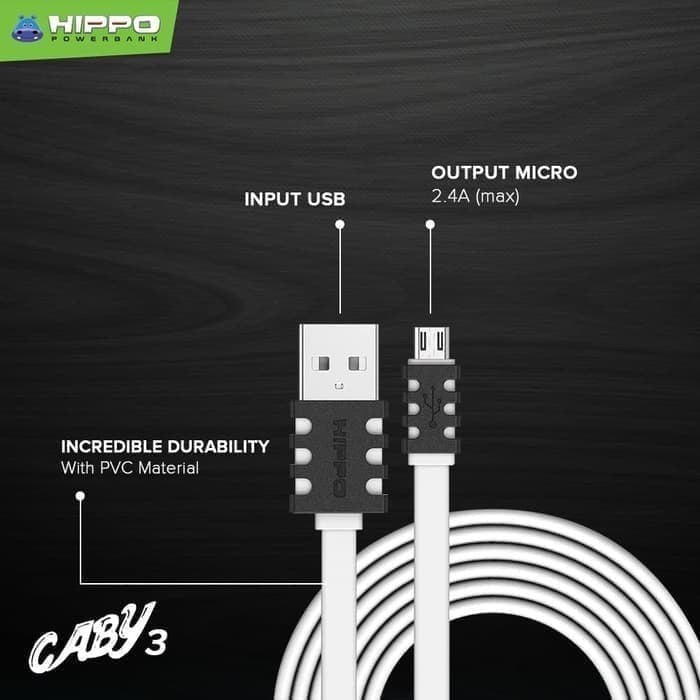 Hippo Kabel Data Caby 3 Quick Charging 3.0 Output Max. 2.1A - 100cm 3
