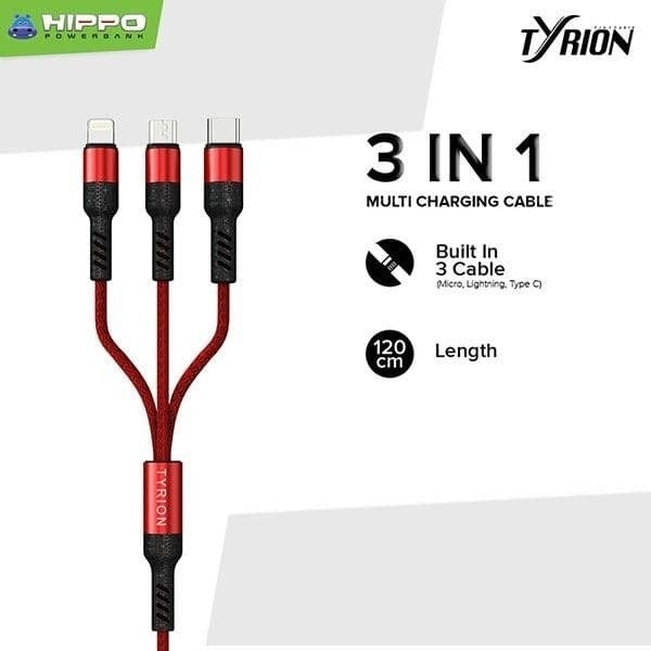 Kabel Hippo Tyrion Kabel 3 in 1 Micro - Lightning Iphone - USB Type C