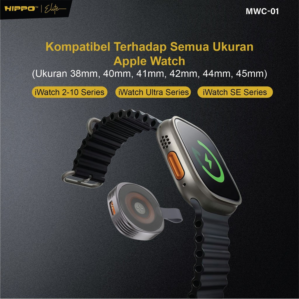 Hippo Elite MWC-01 Magnetic Wireless Charger Iwatch 2.5 Watt Dual Input Lightning Type-C For Apple Watch Ultra 4